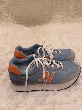 New Balance Sky Blue with Orange Accent Platform Sneakers(NWOT)